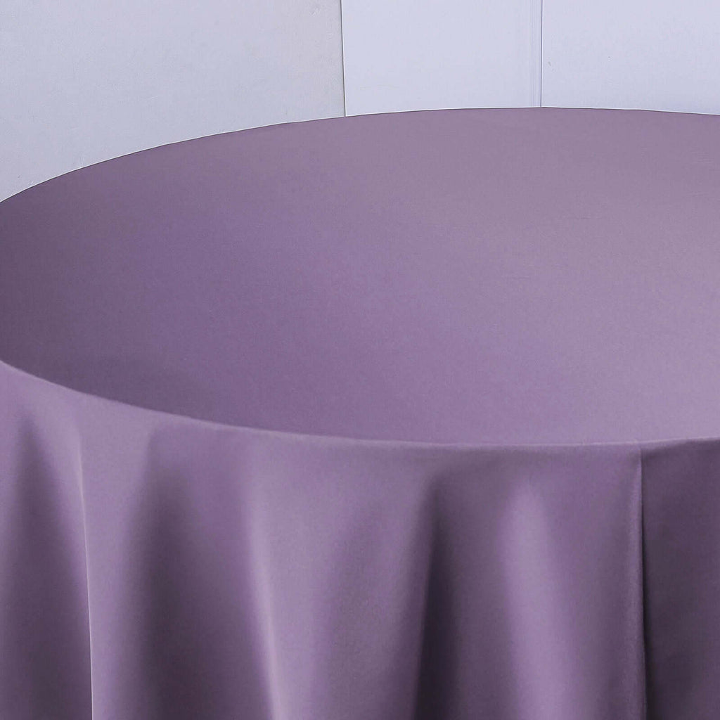 Polyester 120" Round Tablecloth Violet Amethyst - Seamless Wrinkle-Resistant Table Cover