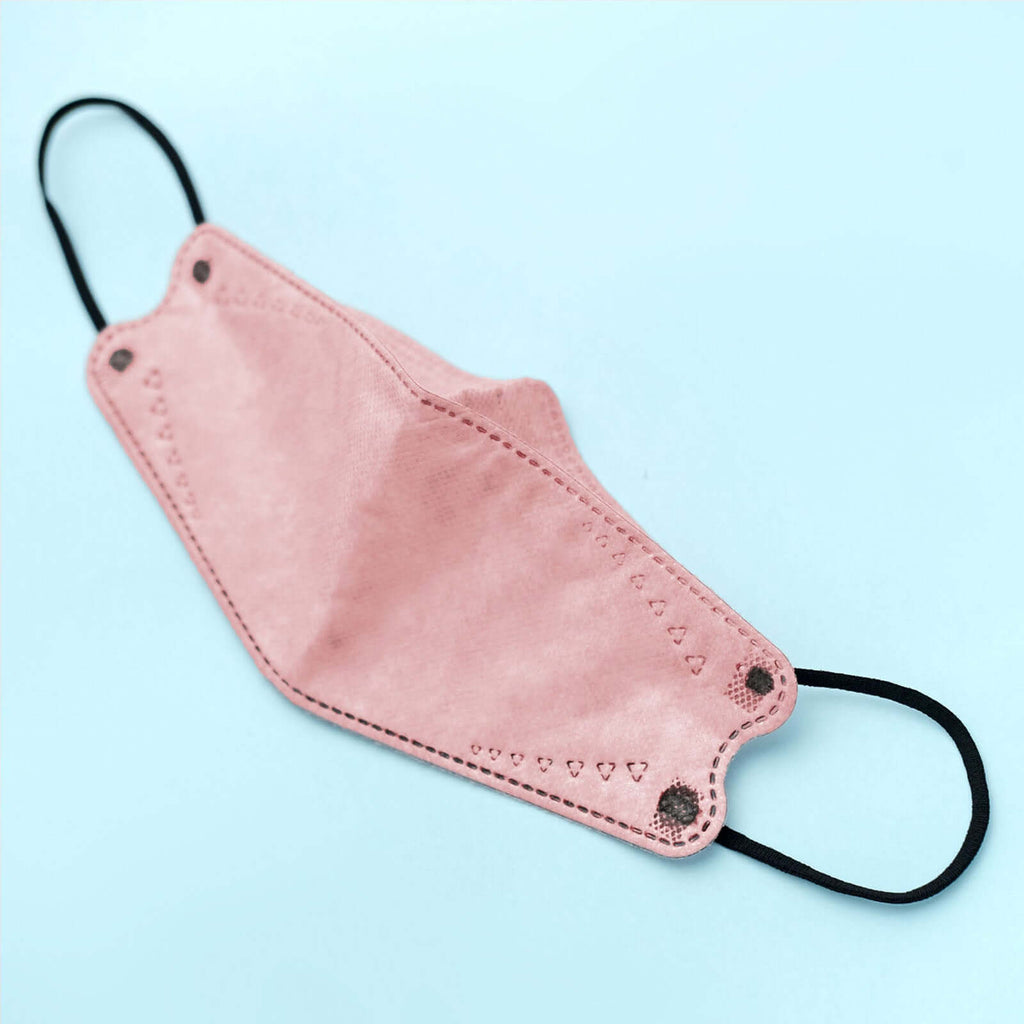 10 Pack Dusty Rose Breathable KF94 Face Mask, 3D Fish-Design Mouth Shields for Adult, 4-Layer Protective Face Masks with Adjustable Nose Clip