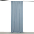 Dusty Blue 4 - Way Stretch Spandex Event Curtain Drapes, Wrinkle Free Backdrop Event Panel with Rod Pockets - 5ftx10ft - Bell Racket Store