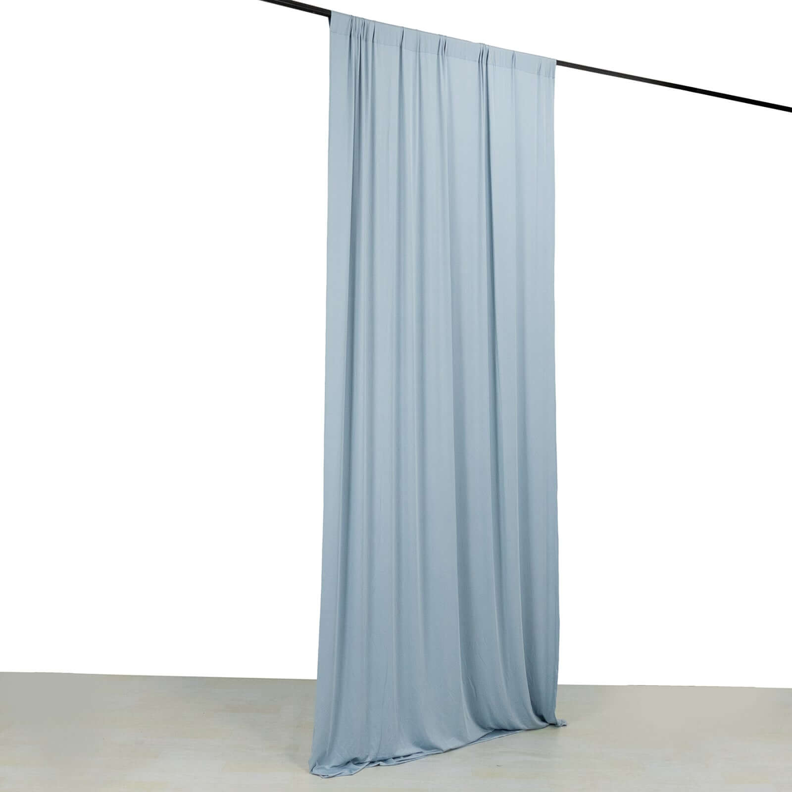 Dusty Blue 4 - Way Stretch Spandex Event Curtain Drapes, Wrinkle Free Backdrop Event Panel with Rod Pockets - 5ftx10ft - Bell Racket Store