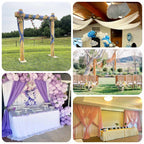 Dusty Blue 4 - Way Stretch Spandex Event Curtain Drapes, Wrinkle Free Backdrop Event Panel with Rod Pockets - 5ftx10ft - Bell Racket Store