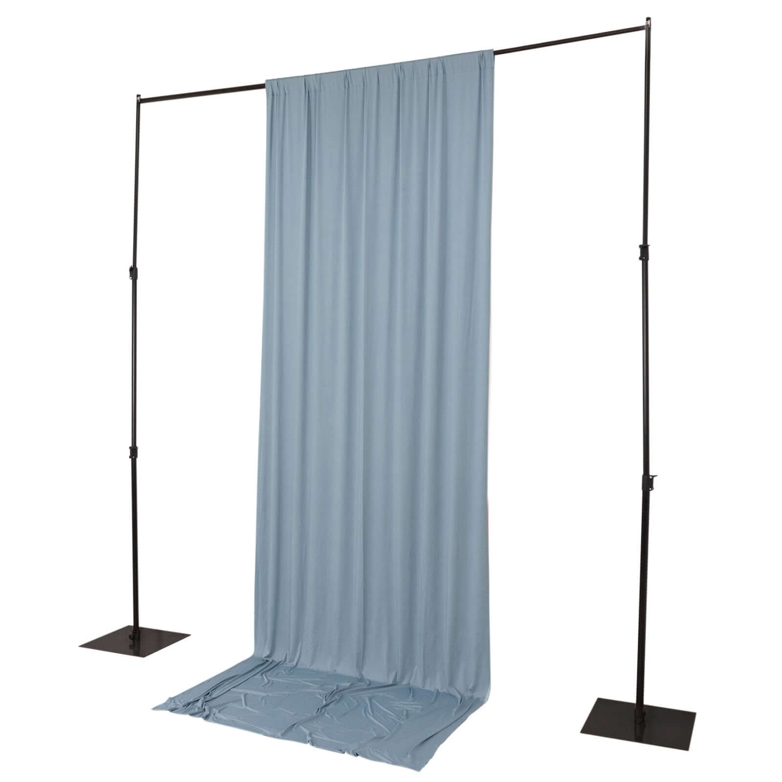 Dusty Blue 4 - Way Stretch Spandex Event Curtain Drapes, Wrinkle Free Backdrop Event Panel with Rod Pockets - 5ftx12ft - Bell Racket Store