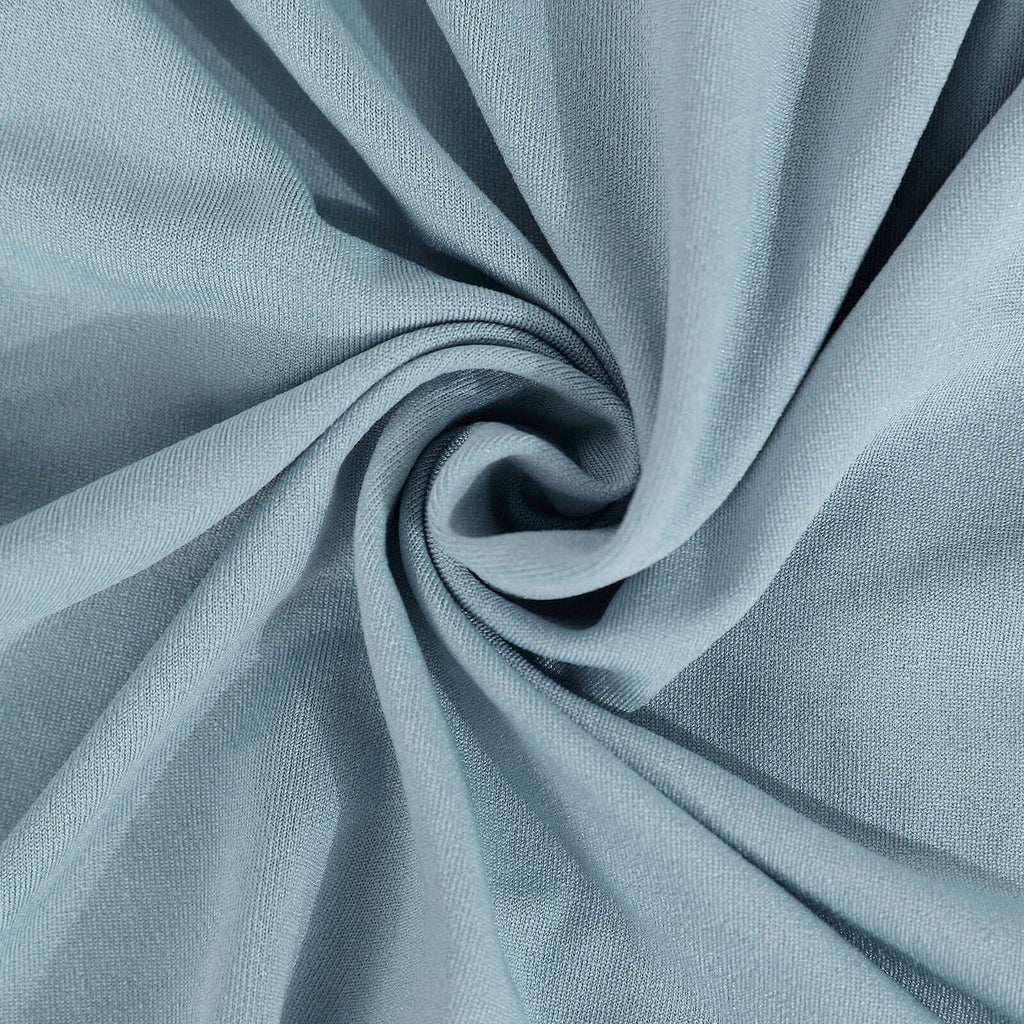 Dusty Blue 4 - Way Stretch Spandex Event Curtain Drapes, Wrinkle Free Backdrop Event Panel with Rod Pockets - 5ftx14ft - Bell Racket Store