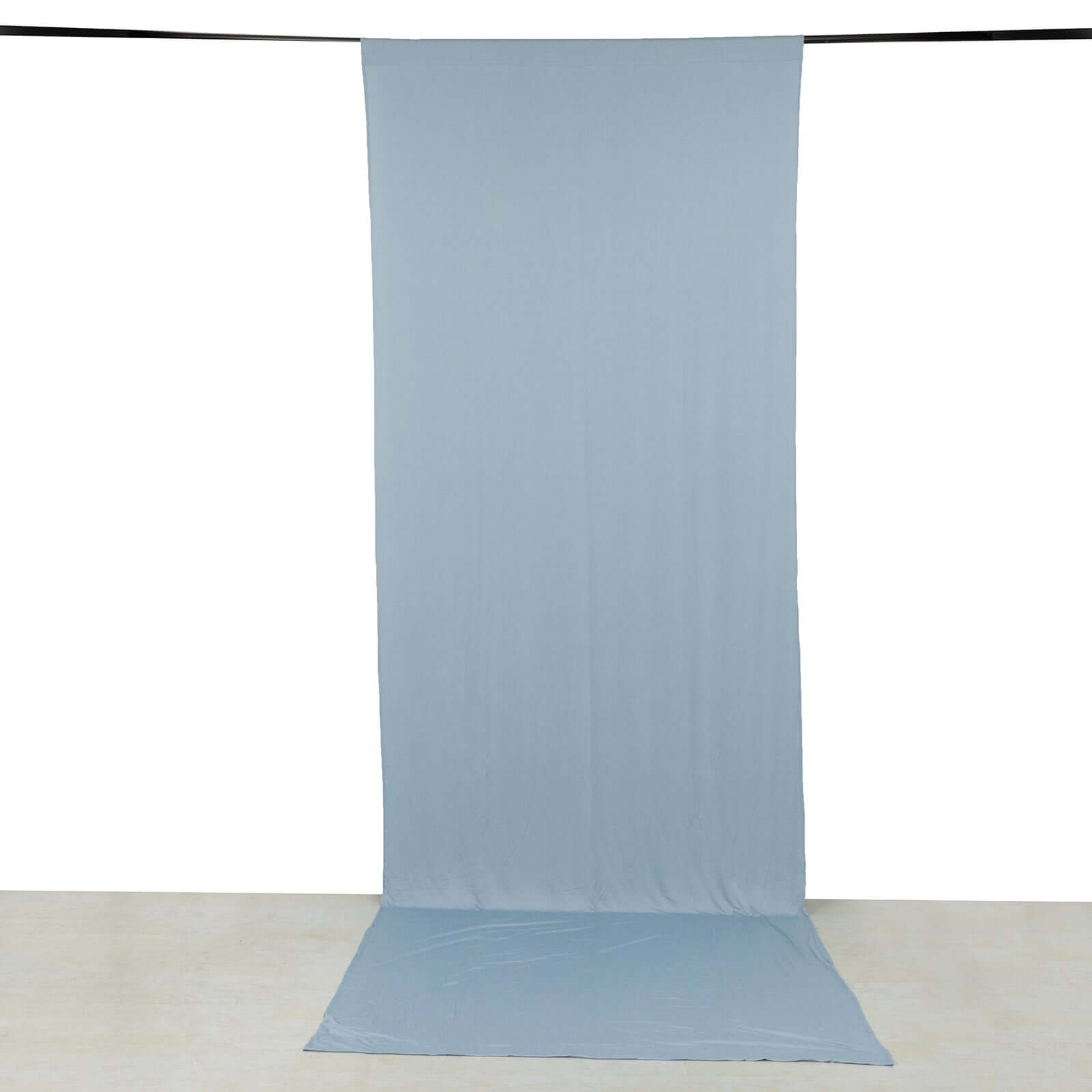 Dusty Blue 4 - Way Stretch Spandex Event Curtain Drapes, Wrinkle Free Backdrop Event Panel with Rod Pockets - 5ftx14ft - Bell Racket Store