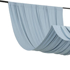 Dusty Blue 4 - Way Stretch Spandex Event Curtain Drapes, Wrinkle Free Backdrop Event Panel with Rod Pockets - 5ftx16ft - Bell Racket Store