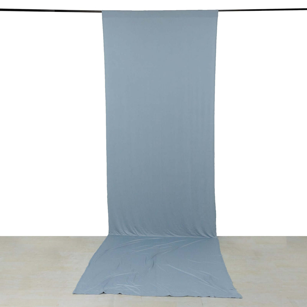 Dusty Blue 4 - Way Stretch Spandex Event Curtain Drapes, Wrinkle Free Backdrop Event Panel with Rod Pockets - 5ftx16ft - Bell Racket Store