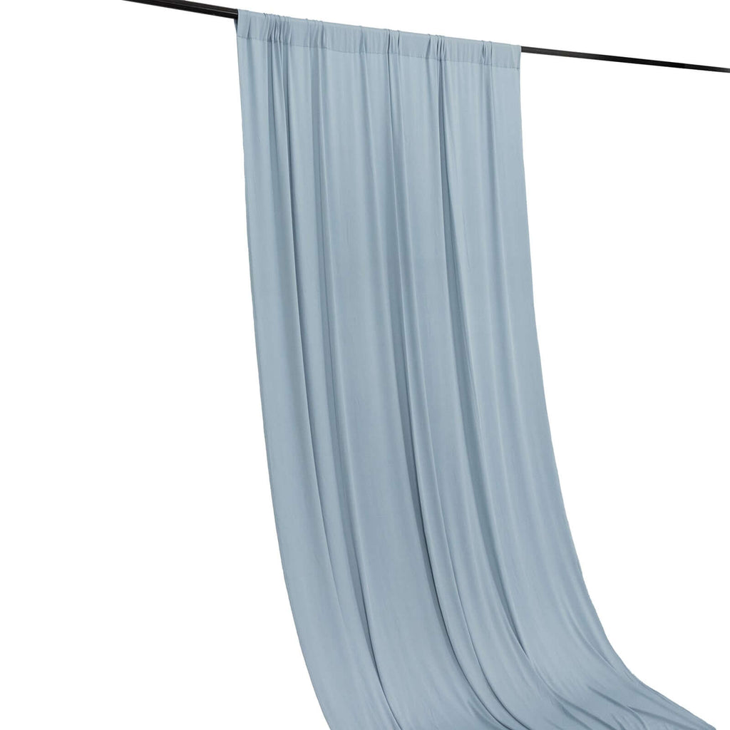 Dusty Blue 4 - Way Stretch Spandex Event Curtain Drapes, Wrinkle Free Backdrop Event Panel with Rod Pockets - 5ftx16ft - Bell Racket Store
