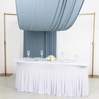 Dusty Blue 4 - Way Stretch Spandex Event Curtain Drapes, Wrinkle Free Backdrop Event Panel with Rod Pockets - 5ftx18ft - Bell Racket Store