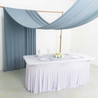 Dusty Blue 4 - Way Stretch Spandex Event Curtain Drapes, Wrinkle Free Backdrop Event Panel with Rod Pockets - 5ftx18ft - Bell Racket Store