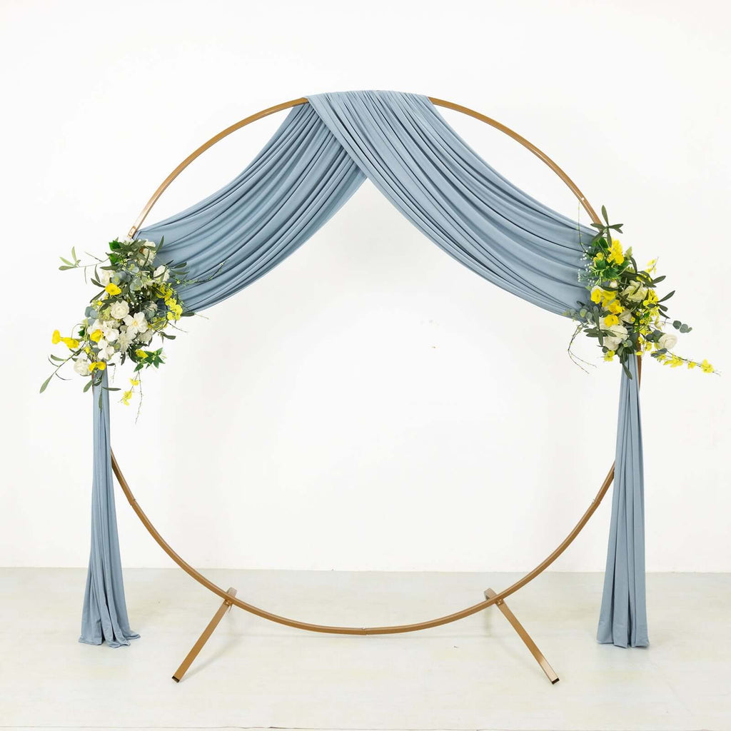 Dusty Blue 4 - Way Stretch Spandex Event Curtain Drapes, Wrinkle Free Backdrop Event Panel with Rod Pockets - 5ftx18ft - Bell Racket Store