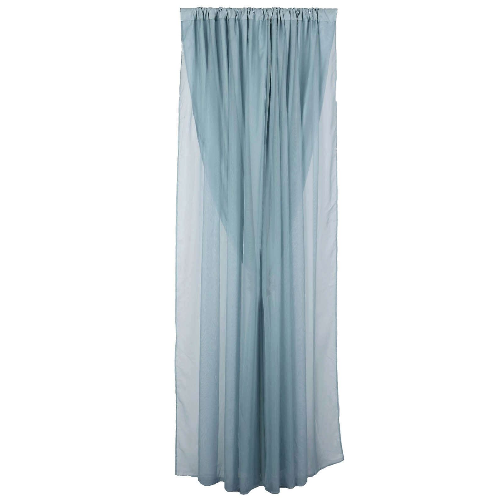 Dusty Blue Chiffon Polyester Event Curtain Drapes, Dual Layer Divider Backdrop Curtain Panels with Rod Pockets - 10ftx10ft - Bell Racket Store