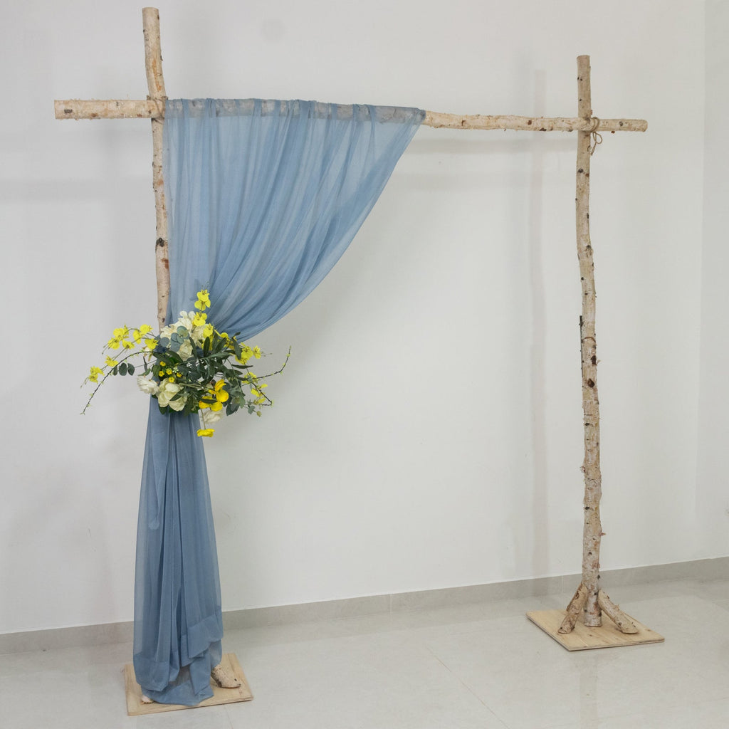 Dusty Blue Sheer Backdrop Drape â€“ 5ft x 14ft Wedding Arch & Ceiling Decor Panel, Wrinkle Free with Soft Shimmer - Bell Racket Store
