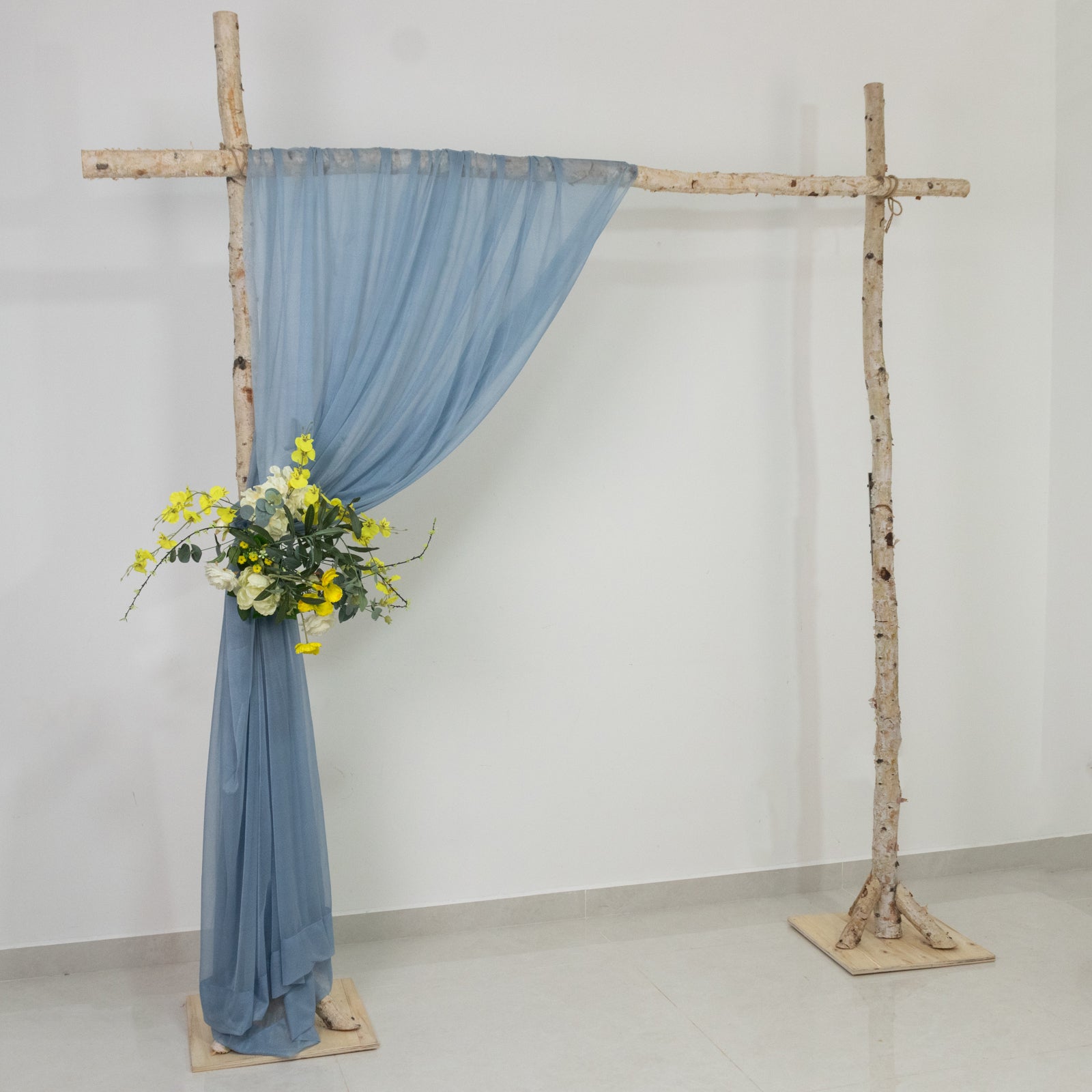 Dusty Blue Sheer Backdrop Drape â€“ 5ft x 14ft Wedding Arch & Ceiling Decor Panel, Wrinkle Free with Soft Shimmer - Bell Racket Store