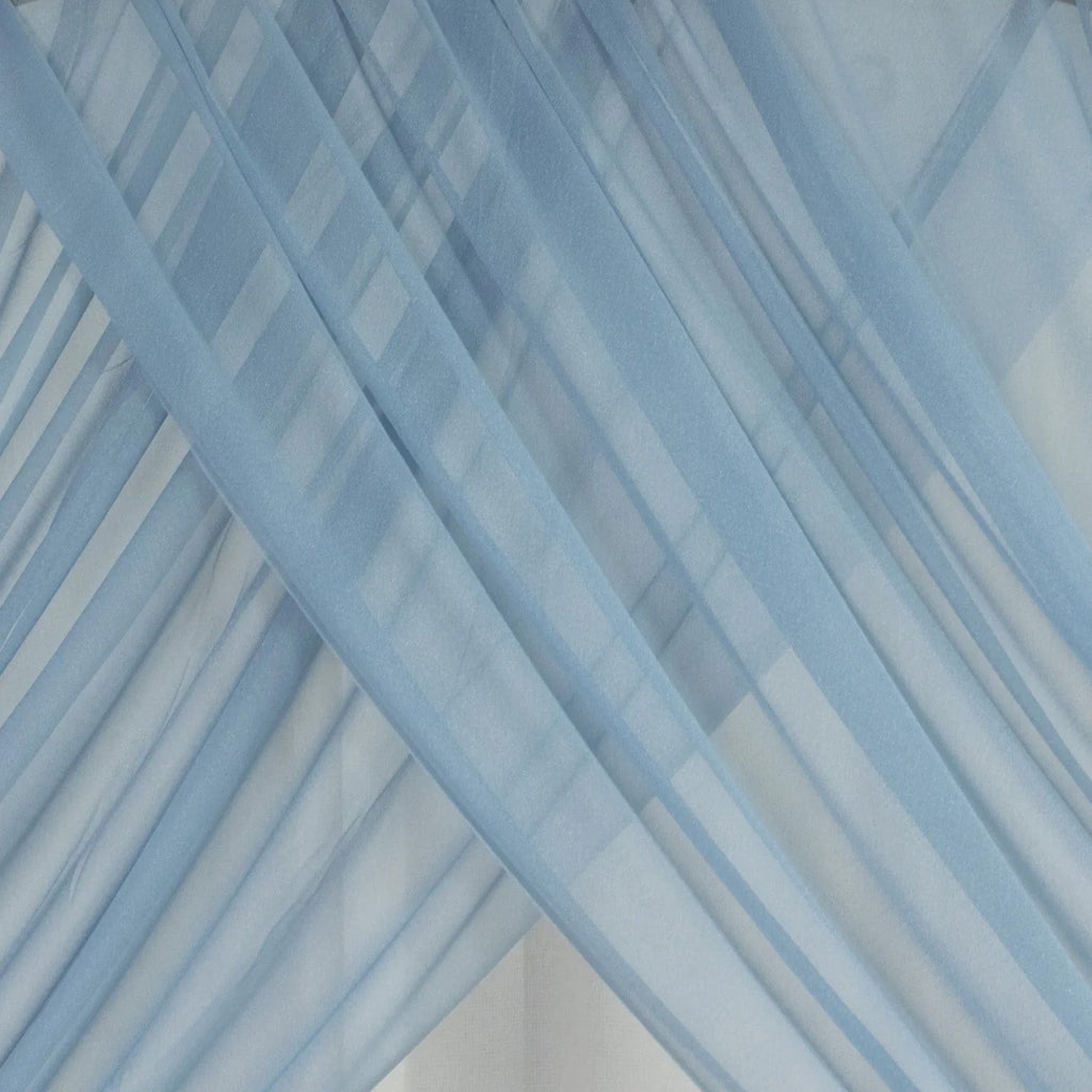 Dusty Blue Sheer Backdrop Drape â€“ 5ftx32ft Wedding Arch & Ceiling Decor Panel, Wrinkle Free with Soft Shimmer - Bell Racket Store