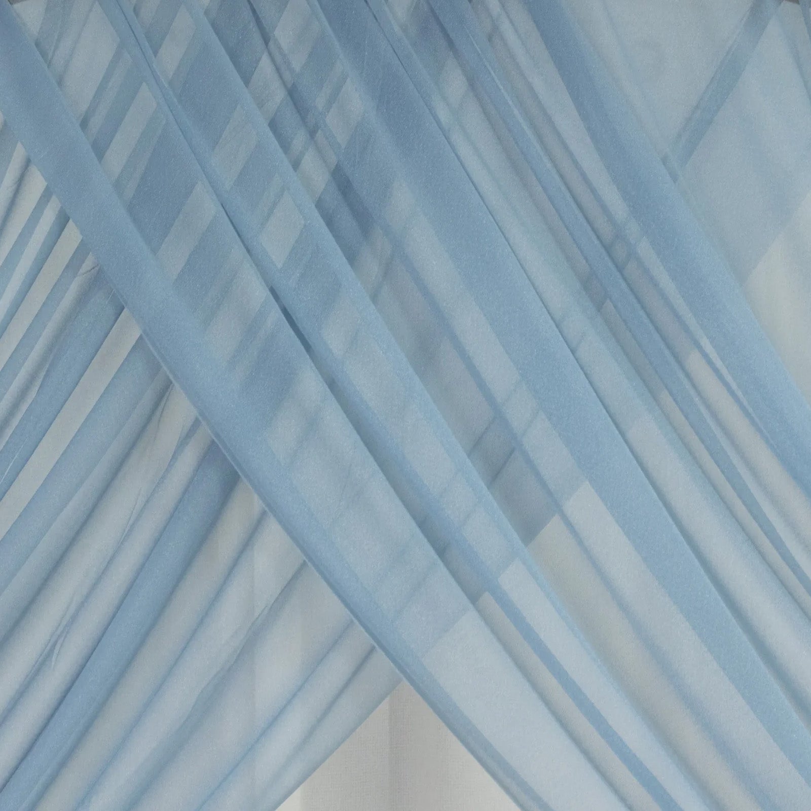Dusty Blue Sheer Backdrop Drape â€“ 5ftx32ft Wedding Arch & Ceiling Decor Panel, Wrinkle Free with Soft Shimmer - Bell Racket Store