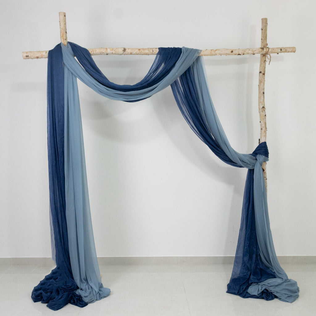 Dusty Blue Sheer Backdrop Drape â€“ 5ftx32ft Wedding Arch & Ceiling Decor Panel, Wrinkle Free with Soft Shimmer - Bell Racket Store