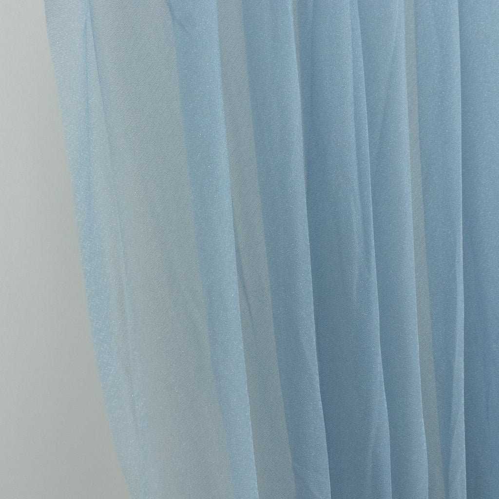 Dusty Blue Sheer Chiffon Valance Curtain 4ft x 5ft â€“ Wedding Arch Drape with Rod Pocket, Voile Backdrop Panel - Bell Racket Store