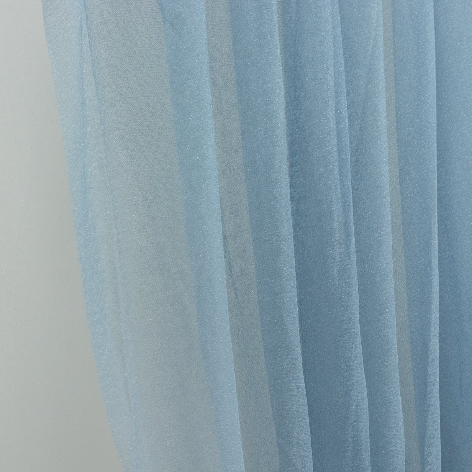Dusty Blue Sheer Chiffon Valance Curtain 4ft x 5ft â€“ Wedding Arch Drape with Rod Pocket, Voile Backdrop Panel - Bell Racket Store