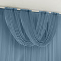 Dusty Blue Sheer Chiffon Valance Curtain 4ft x 5ft â€“ Wedding Arch Drape with Rod Pocket, Voile Backdrop Panel - Bell Racket Store