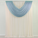 Dusty Blue Sheer Chiffon Valance Curtain 4ft x 5ft â€“ Wedding Arch Drape with Rod Pocket, Voile Backdrop Panel - Bell Racket Store