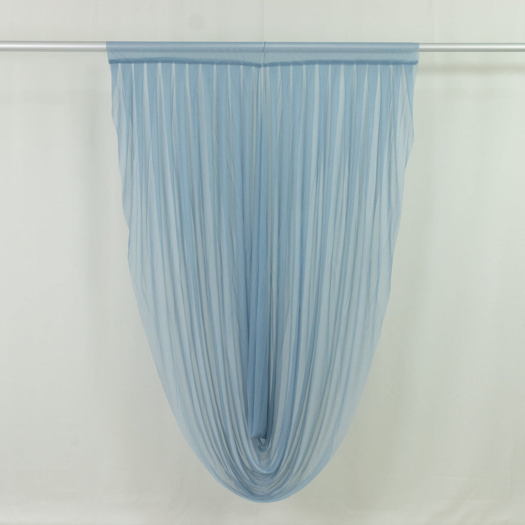 Dusty Blue Sheer Chiffon Valance Curtain 4ft x 6ft â€“ Wedding Arch Drape with Rod Pocket, Voile Backdrop Panel - Bell Racket Store