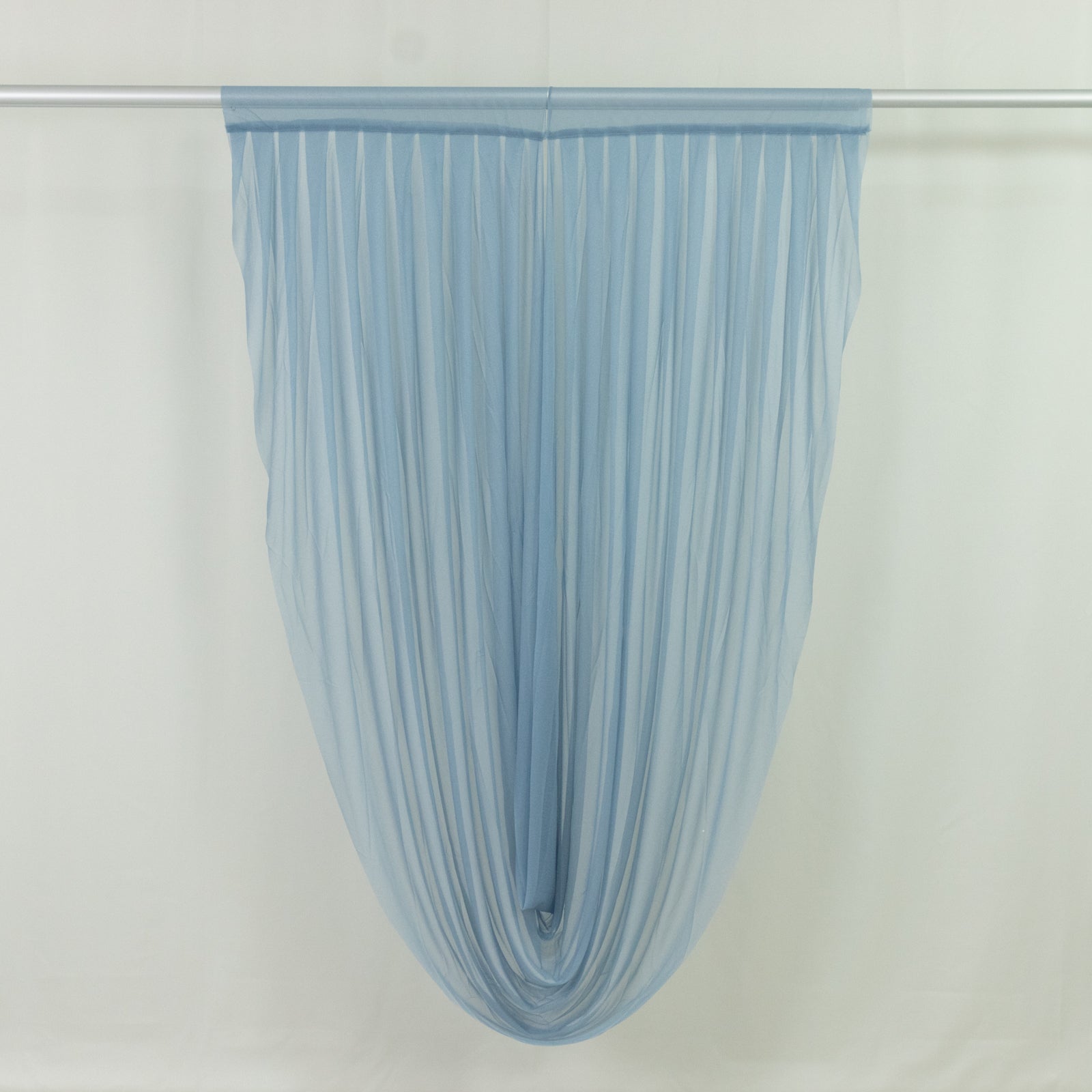 Dusty Blue Sheer Chiffon Valance Curtain 4ft x 6ft â€“ Wedding Arch Drape with Rod Pocket, Voile Backdrop Panel - Bell Racket Store
