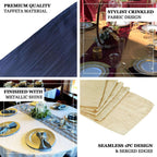 Taffeta 12"x108" Table Runner Dusty Blue - Accordion Crinkle Design