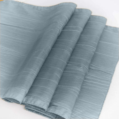 Taffeta 12"x108" Table Runner Dusty Blue - Accordion Crinkle Design