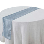 Taffeta 12"x108" Table Runner Dusty Blue - Accordion Crinkle Design