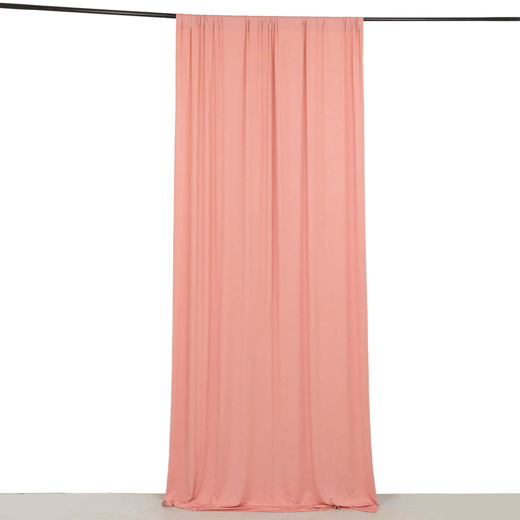 Dusty Rose 4 - Way Stretch Spandex Event Curtain Drapes, Wrinkle Free Backdrop Event Panel with Rod Pockets - 5ftx10ft - Bell Racket Store