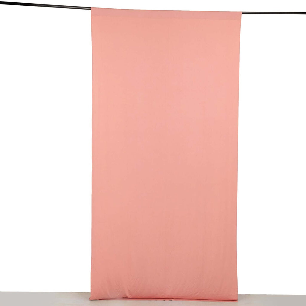 Dusty Rose 4 - Way Stretch Spandex Event Curtain Drapes, Wrinkle Free Backdrop Event Panel with Rod Pockets - 5ftx10ft - Bell Racket Store