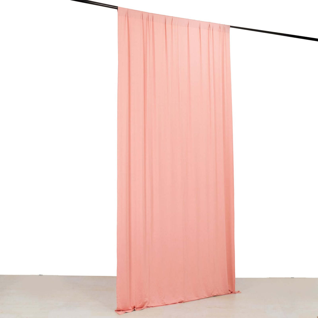 Dusty Rose 4 - Way Stretch Spandex Event Curtain Drapes, Wrinkle Free Backdrop Event Panel with Rod Pockets - 5ftx10ft - Bell Racket Store