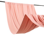Dusty Rose 4 - Way Stretch Spandex Event Curtain Drapes, Wrinkle Free Backdrop Event Panel with Rod Pockets - 5ftx10ft - Bell Racket Store