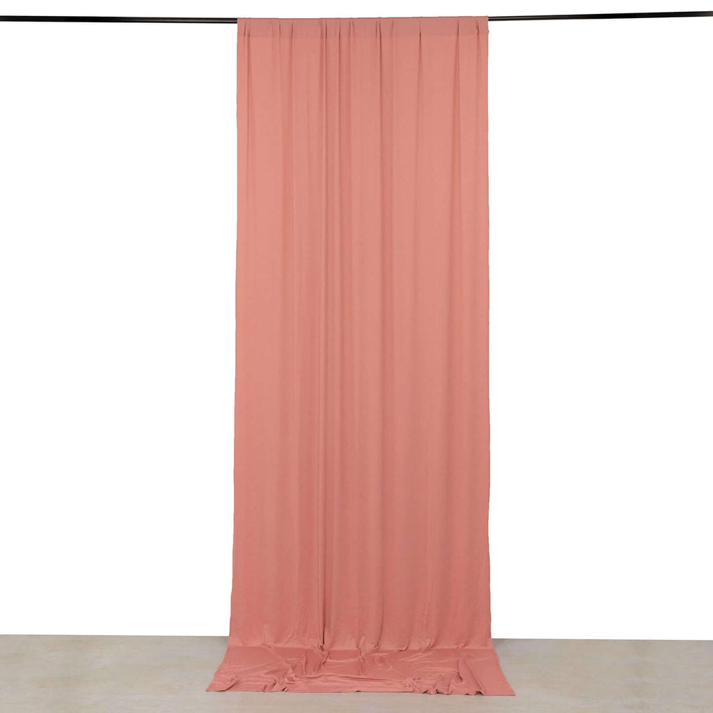 Dusty Rose 4 - Way Stretch Spandex Event Curtain Drapes, Wrinkle Free Backdrop Event Panel with Rod Pockets - 5ftx12ft - Bell Racket Store