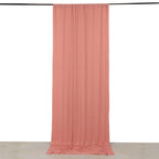 Dusty Rose 4 - Way Stretch Spandex Event Curtain Drapes, Wrinkle Free Backdrop Event Panel with Rod Pockets - 5ftx12ft - Bell Racket Store