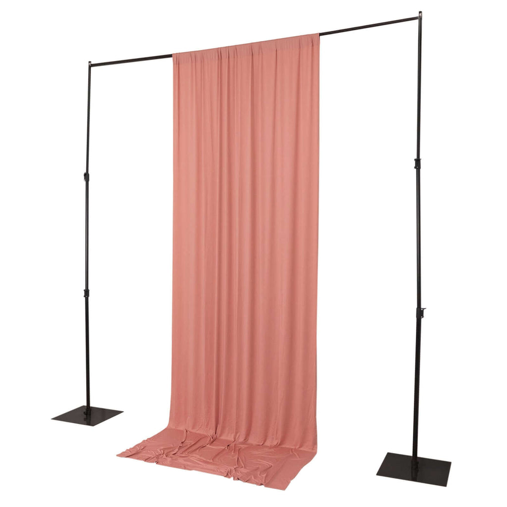 Dusty Rose 4 - Way Stretch Spandex Event Curtain Drapes, Wrinkle Free Backdrop Event Panel with Rod Pockets - 5ftx12ft - Bell Racket Store