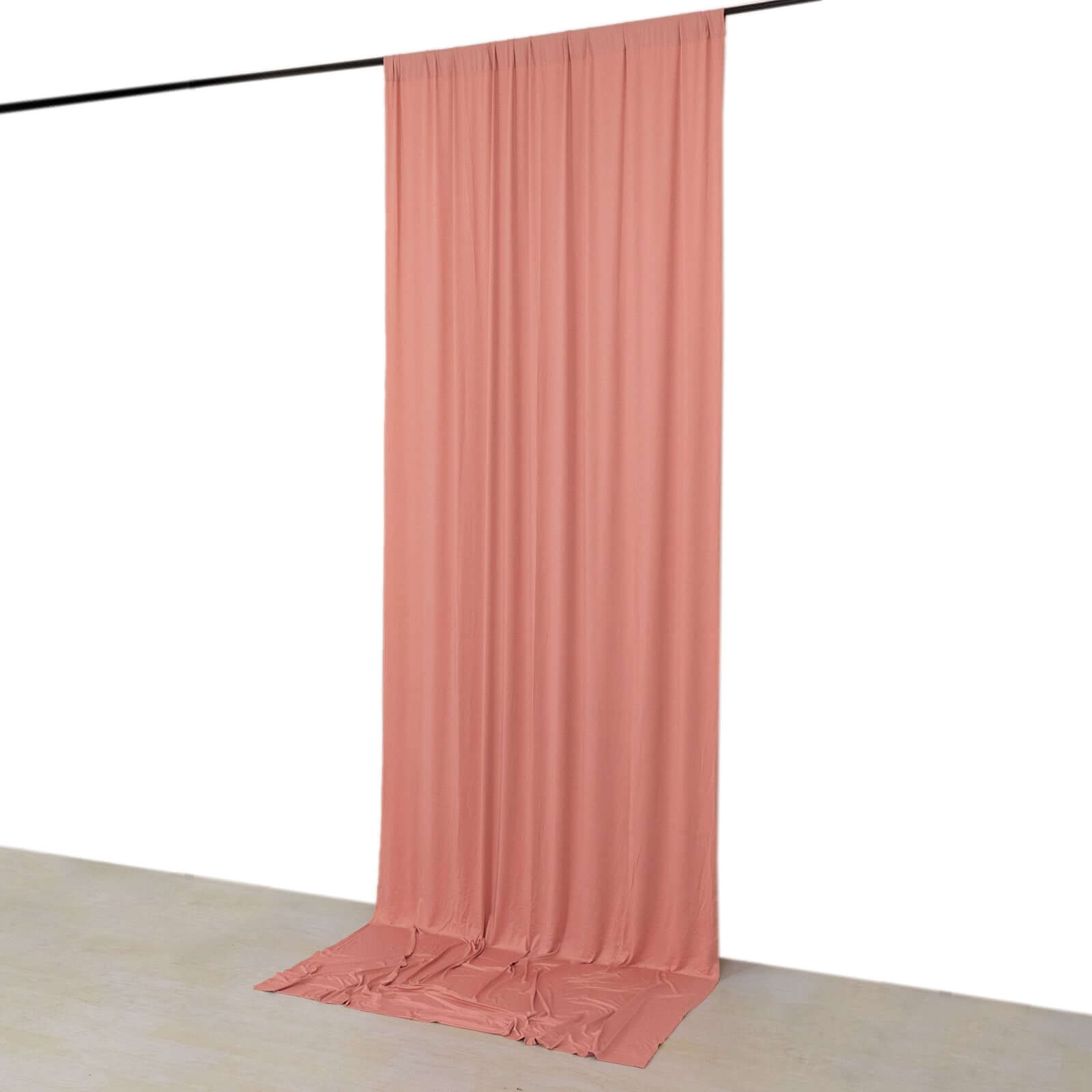 Dusty Rose 4 - Way Stretch Spandex Event Curtain Drapes, Wrinkle Free Backdrop Event Panel with Rod Pockets - 5ftx12ft - Bell Racket Store