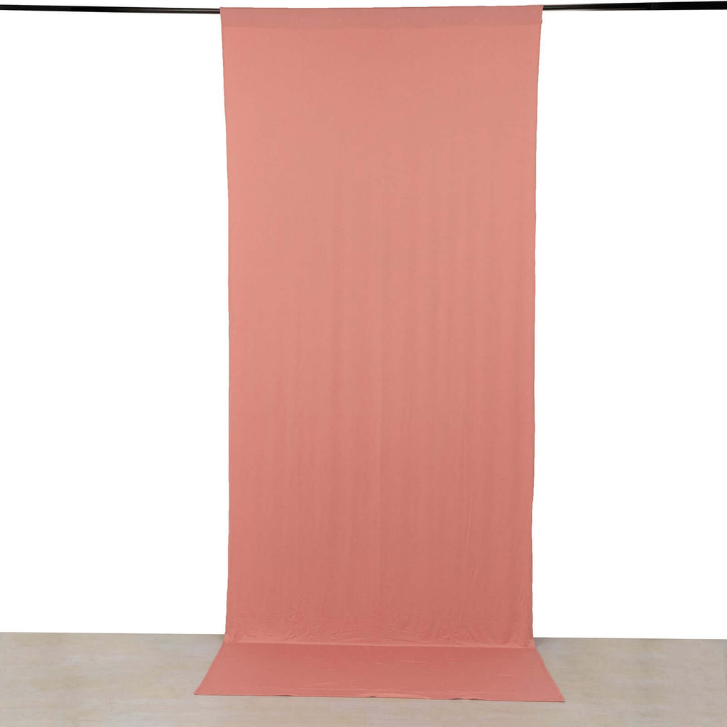Dusty Rose 4 - Way Stretch Spandex Event Curtain Drapes, Wrinkle Free Backdrop Event Panel with Rod Pockets - 5ftx12ft - Bell Racket Store