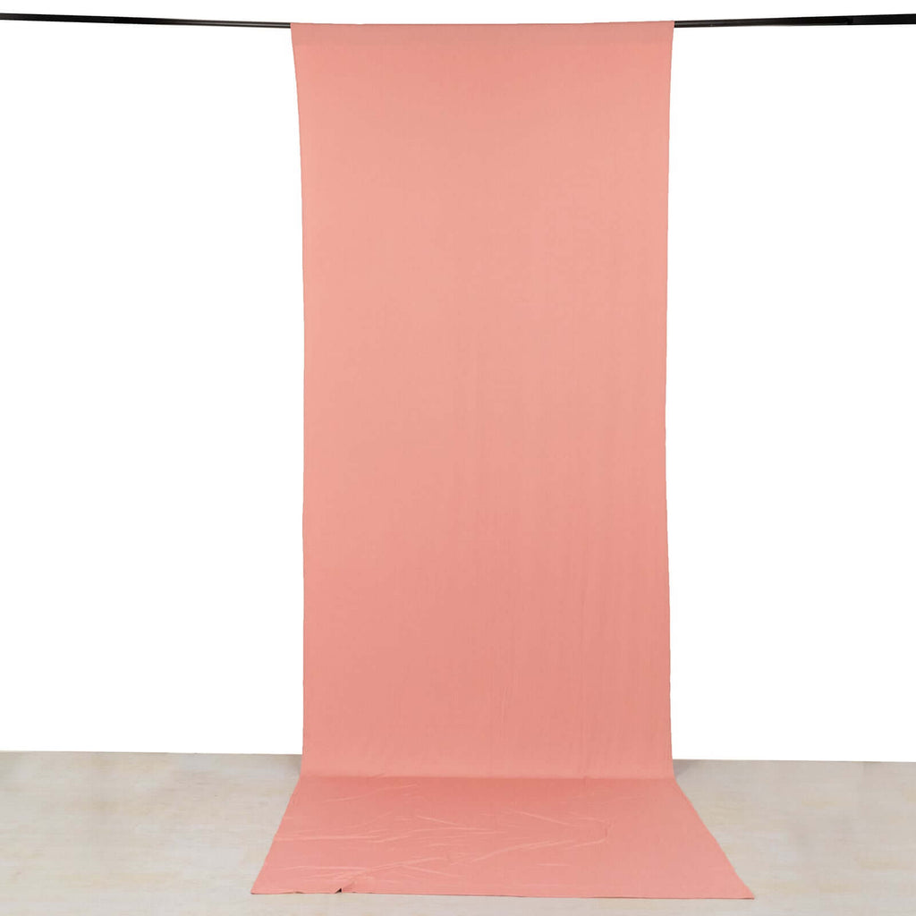 Dusty Rose 4 - Way Stretch Spandex Event Curtain Drapes, Wrinkle Free Backdrop Event Panel with Rod Pockets - 5ftx14ft - Bell Racket Store