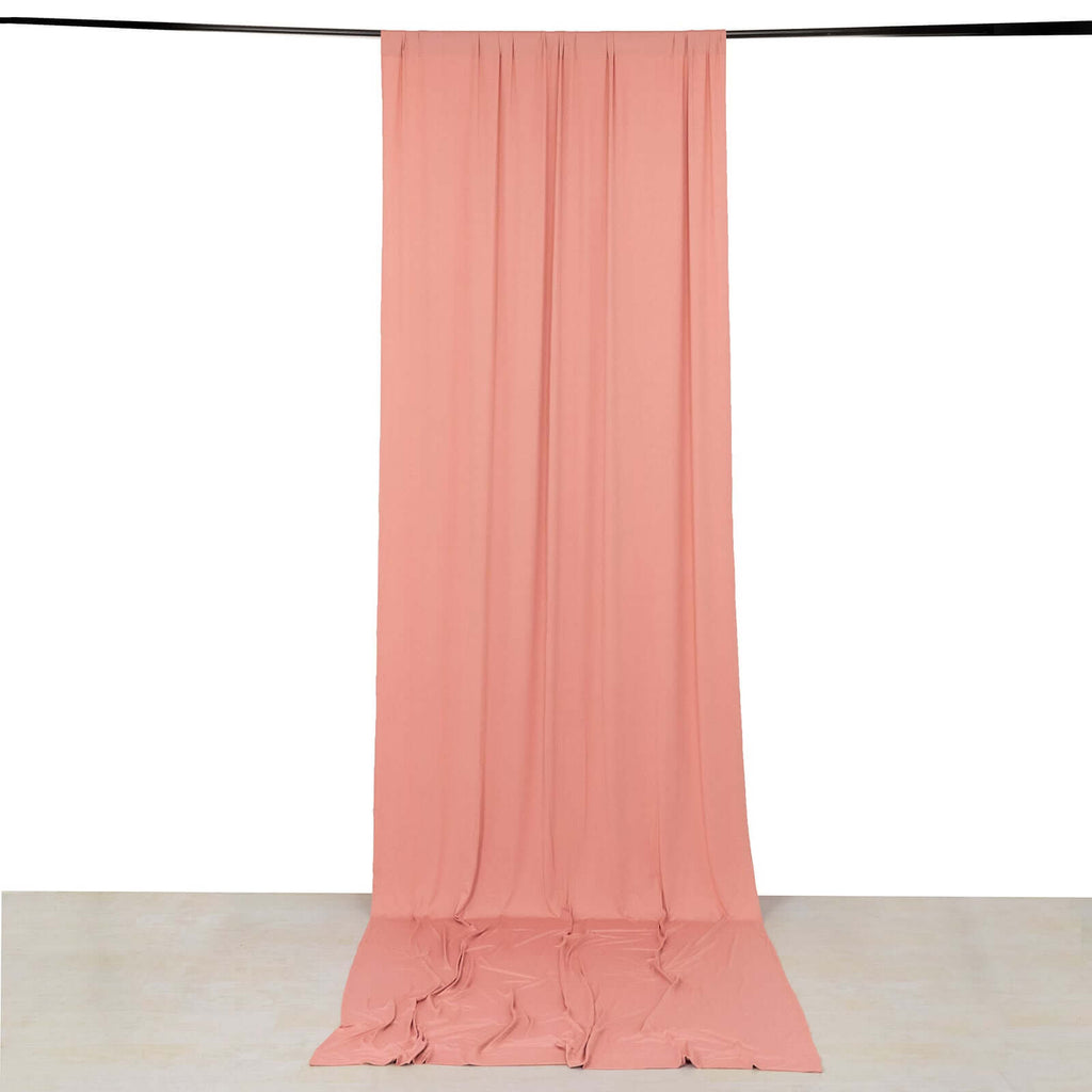 Dusty Rose 4 - Way Stretch Spandex Event Curtain Drapes, Wrinkle Free Backdrop Event Panel with Rod Pockets - 5ftx14ft - Bell Racket Store