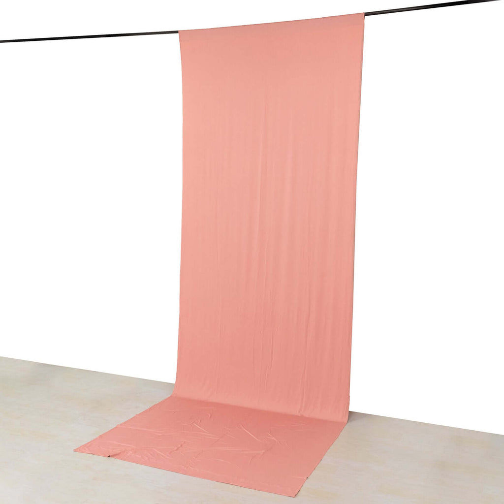 Dusty Rose 4 - Way Stretch Spandex Event Curtain Drapes, Wrinkle Free Backdrop Event Panel with Rod Pockets - 5ftx14ft - Bell Racket Store
