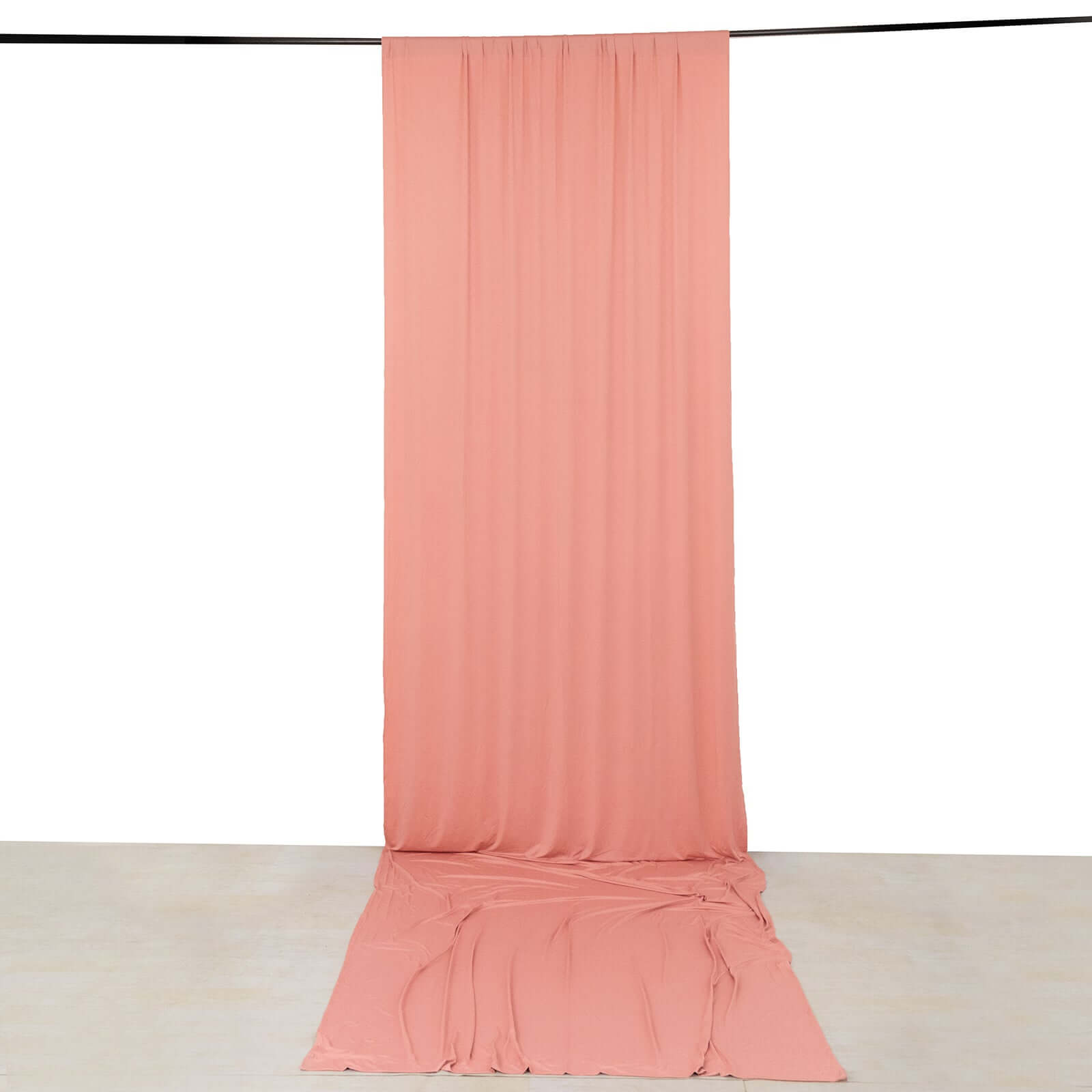 Dusty Rose 4 - Way Stretch Spandex Event Curtain Drapes, Wrinkle Free Backdrop Event Panel with Rod Pockets - 5ftx16ft - Bell Racket Store