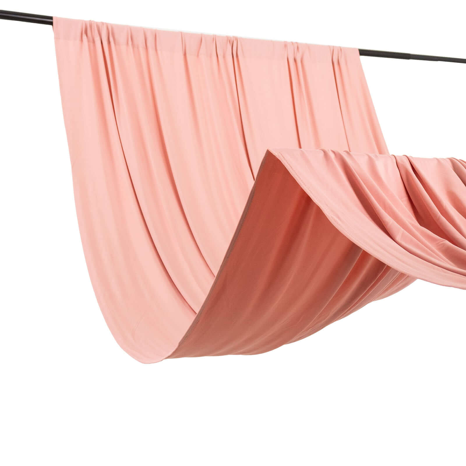 Dusty Rose 4 - Way Stretch Spandex Event Curtain Drapes, Wrinkle Free Backdrop Event Panel with Rod Pockets - 5ftx16ft - Bell Racket Store