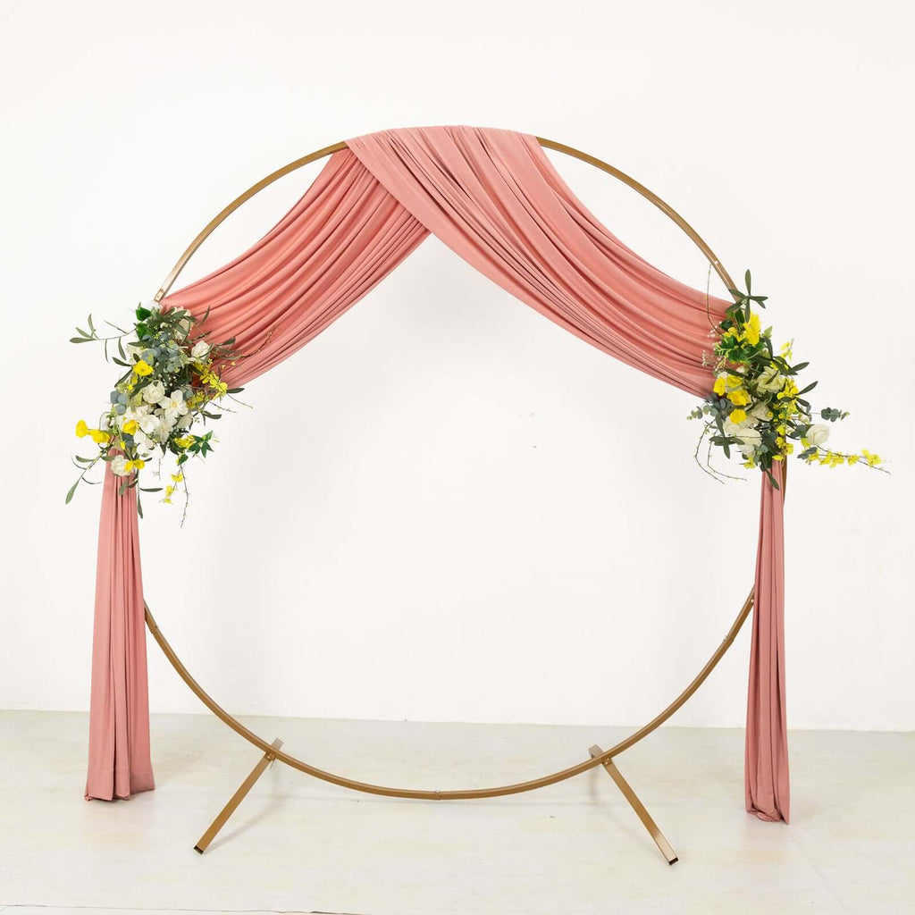 Dusty Rose 4 - Way Stretch Spandex Event Curtain Drapes, Wrinkle Free Backdrop Event Panel with Rod Pockets - 5ftx18ft - Bell Racket Store