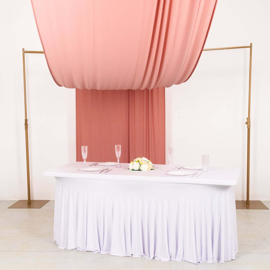 Dusty Rose 4 - Way Stretch Spandex Event Curtain Drapes, Wrinkle Free Backdrop Event Panel with Rod Pockets - 5ftx18ft - Bell Racket Store