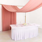 Dusty Rose 4 - Way Stretch Spandex Event Curtain Drapes, Wrinkle Free Backdrop Event Panel with Rod Pockets - 5ftx18ft - Bell Racket Store