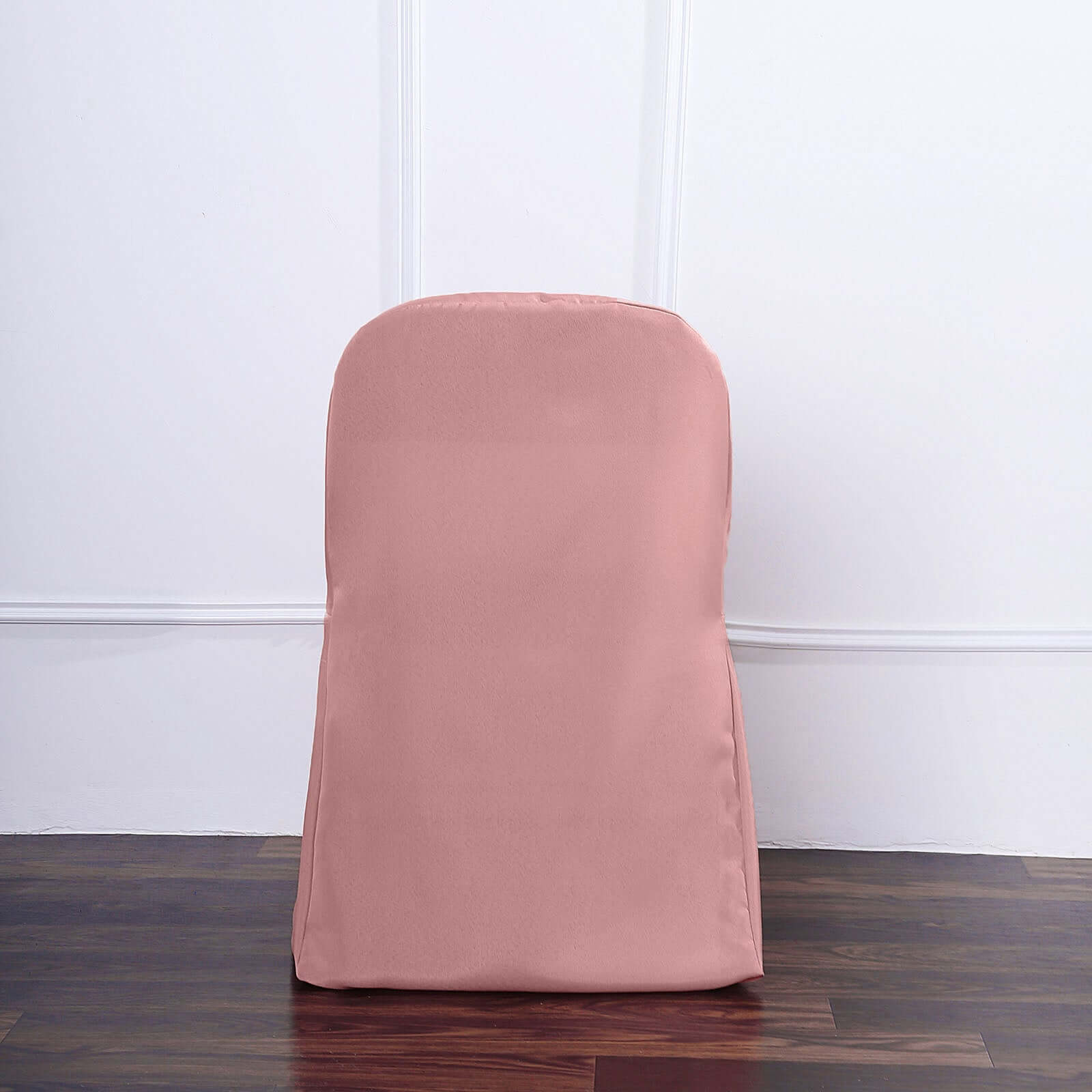 Polyester Slip On Folding Chair Covers Dusty Rose - Stain-Resistant Reusable Durable Fabric