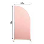 7ft Matte Dusty Rose Spandex Half Moon Chiara Backdrop Stand Cover, Custom Fitted Wedding Arch Cover