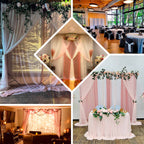 Dusty Rose Chiffon Polyester Event Curtain Drapes, Dual Layer Divider Backdrop Curtain Panels with Rod Pockets - 10ftx10ft - Bell Racket Store