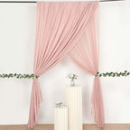 Dusty Rose Chiffon Polyester Event Curtain Drapes, Dual Layer Divider Backdrop Curtain Panels with Rod Pockets - 10ftx10ft - Bell Racket Store